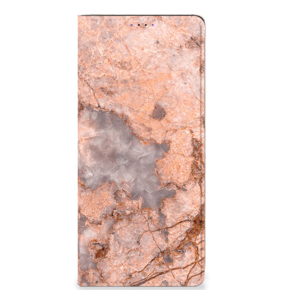 Samsung Galaxy A22 5G Standcase Marmer Oranje - B2C Telecom