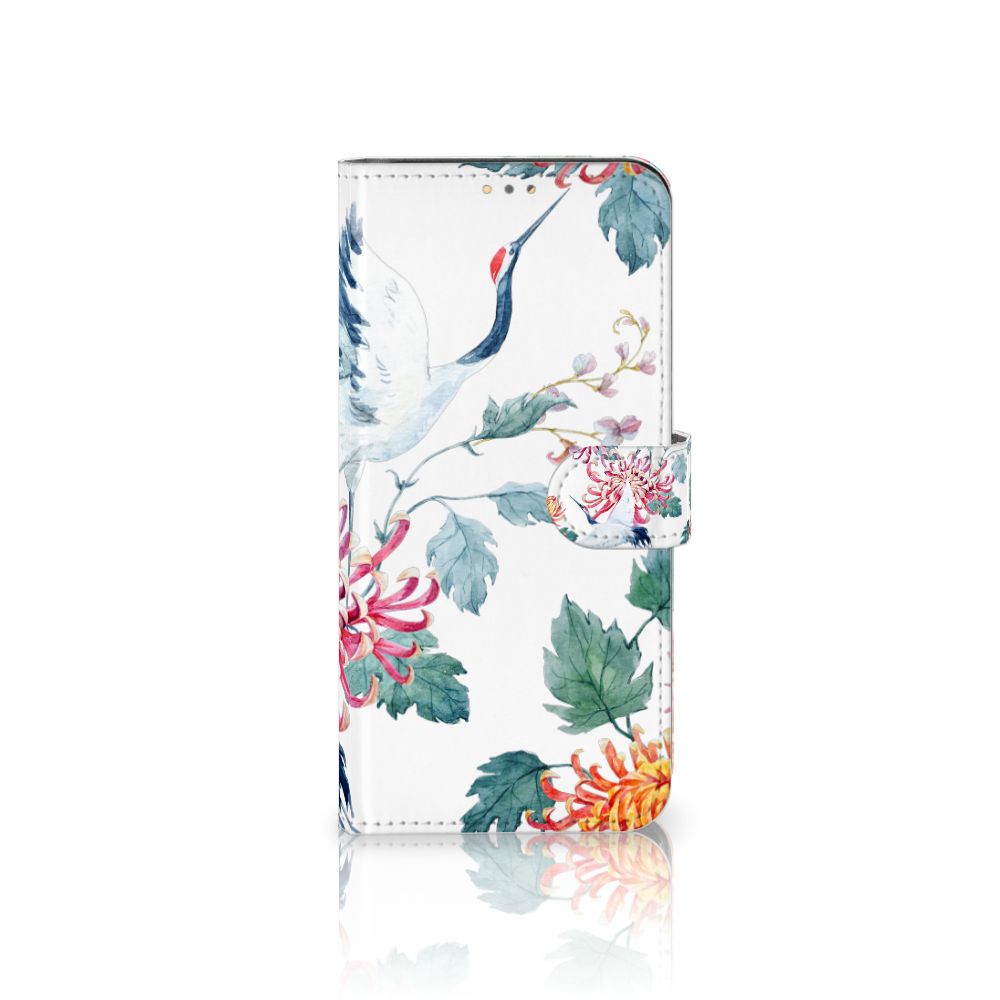 OPPO A15 Telefoonhoesje met Pasjes Bird Flowers
