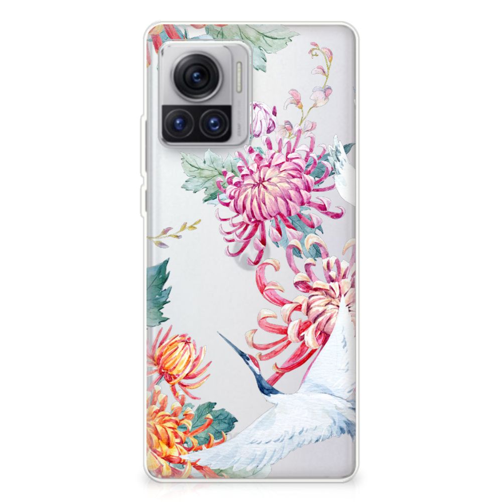 Motorola Moto X30 Pro TPU Hoesje Bird Flowers