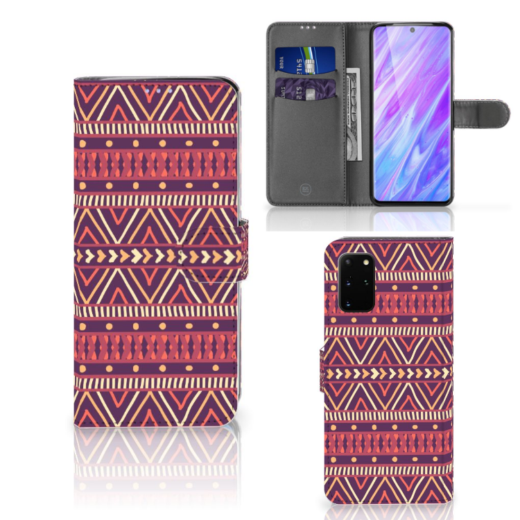 Samsung Galaxy S20 Plus Telefoon Hoesje Aztec Paars