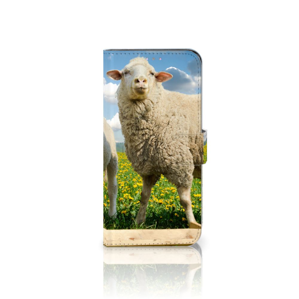 Samsung Galaxy A31 Telefoonhoesje met Pasjes Schaap en Lammetje