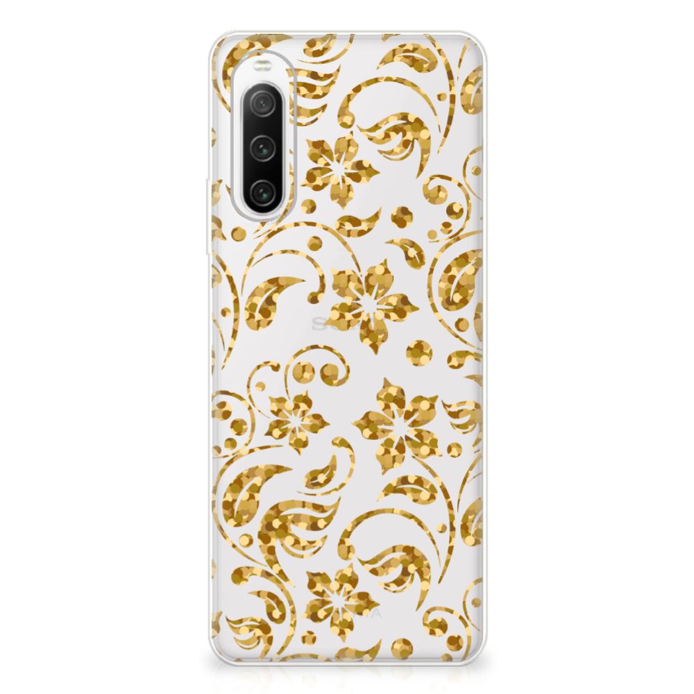 Sony Xperia 10 IV TPU Case Gouden Bloemen