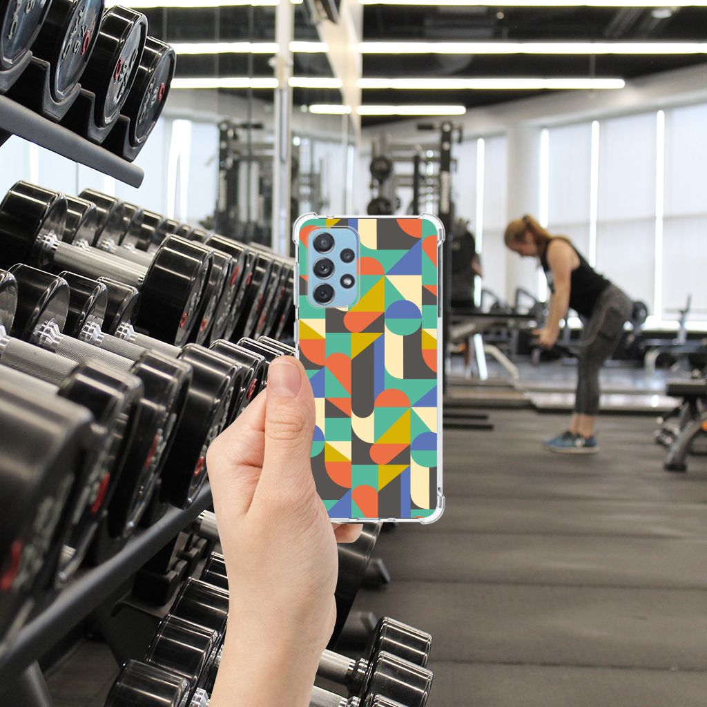 Samsung Galaxy A73 Doorzichtige Silicone Hoesje Funky Retro B2C Telecom
