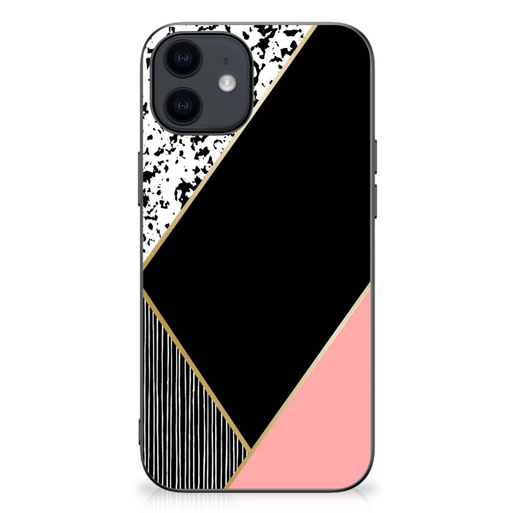 iPhone 12 Pro | 12 (6.1") Grip Case Zwart Roze Vormen