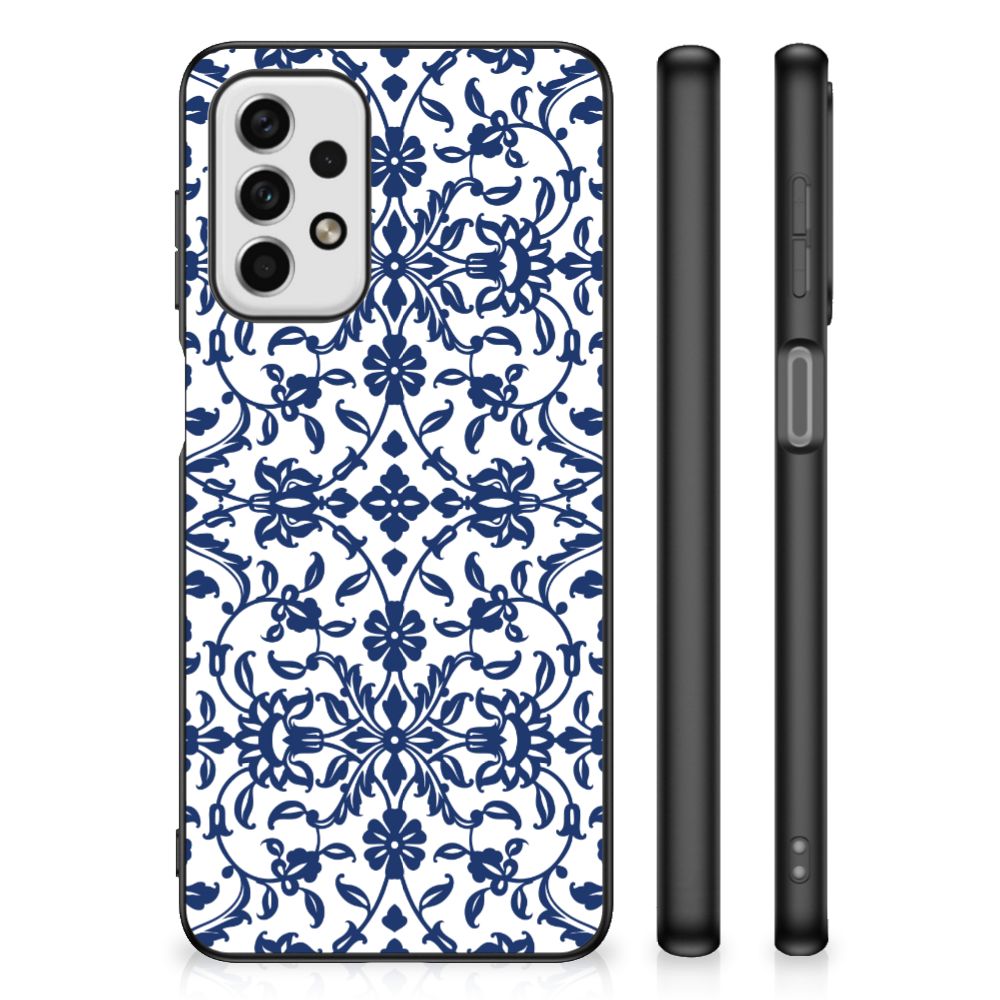 Samsung Galaxy A23 Bloemen Hoesje Flower Blue B2C Telecom