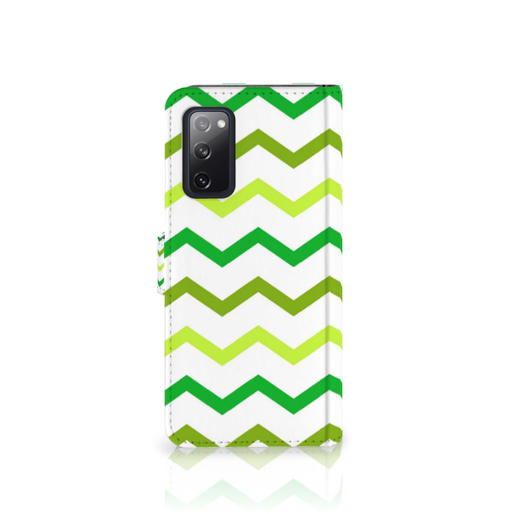 Samsung Galaxy S20 FE Telefoon Hoesje Zigzag Groen