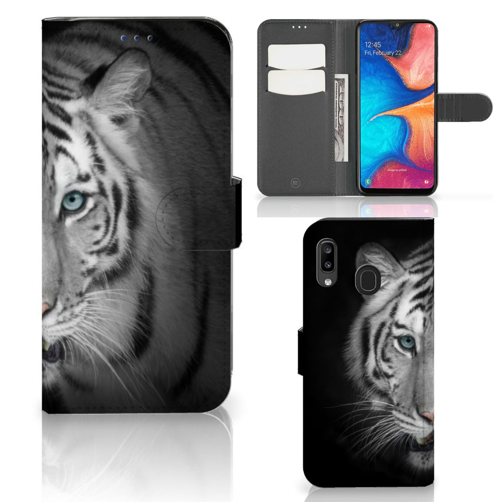 Samsung Galaxy A30 Telefoonhoesje met Pasjes Tijger