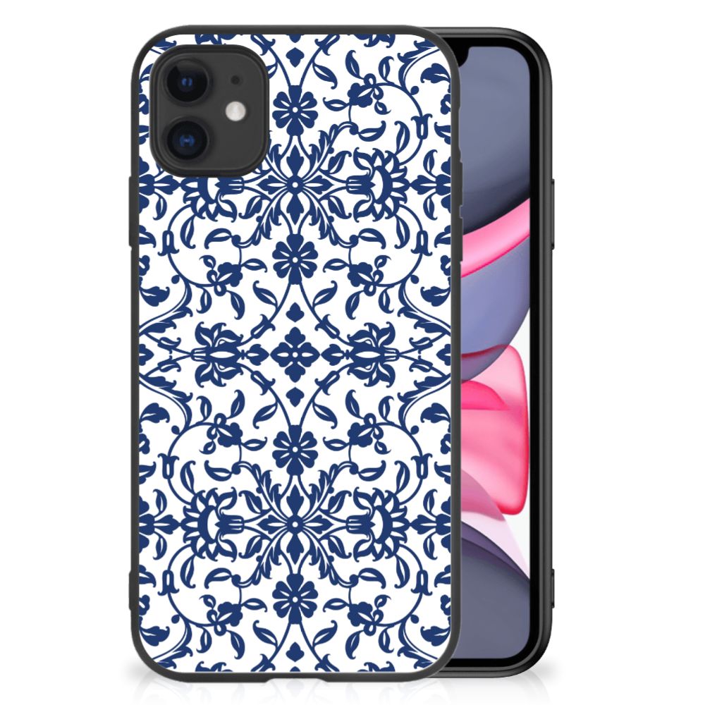 iPhone 11 Bloemen Hoesje Flower Blue