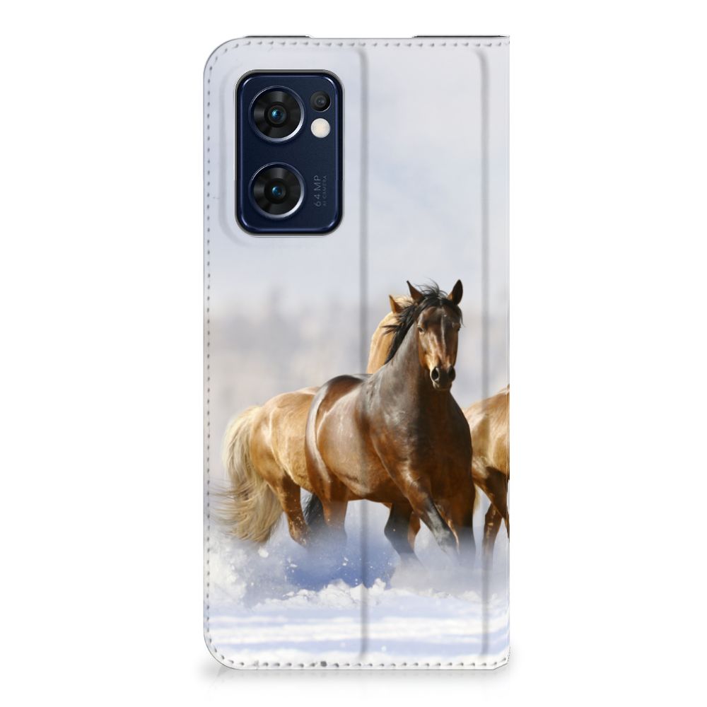OPPO Find X5 Lite | Reno7 5G Hoesje maken Paarden met een afbeelding van galopperende paarden.
