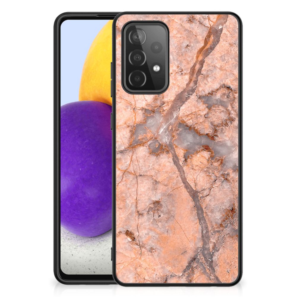 Samsung Galaxy A72 (5G/4G) Marmeren Print Telefoonhoesje Marmer Oranje