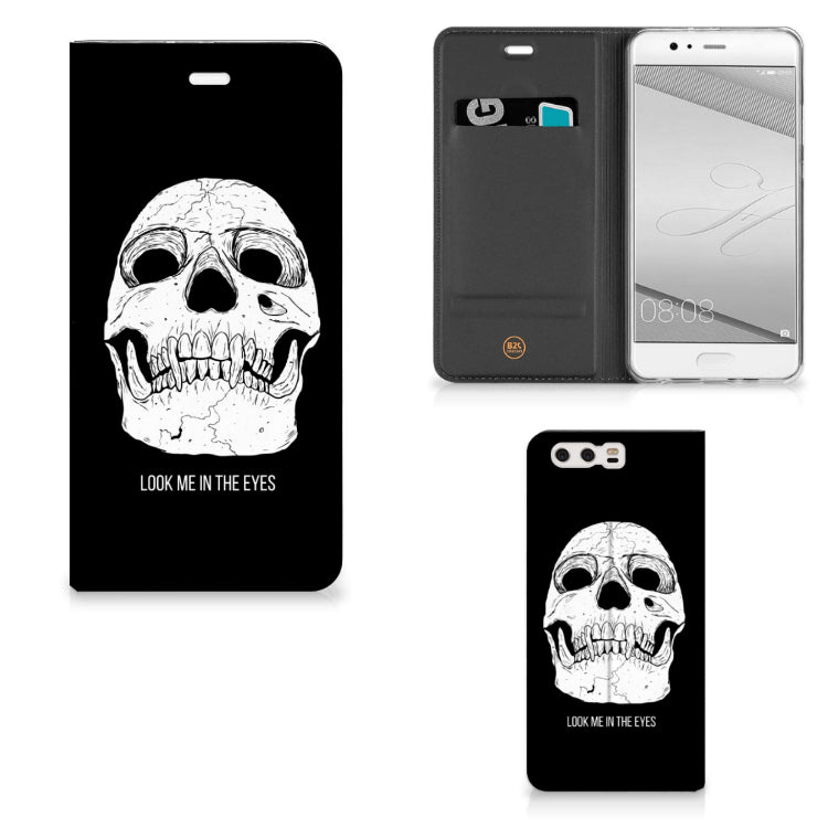 Mobiel BookCase Huawei P10 Plus Skull Eyes