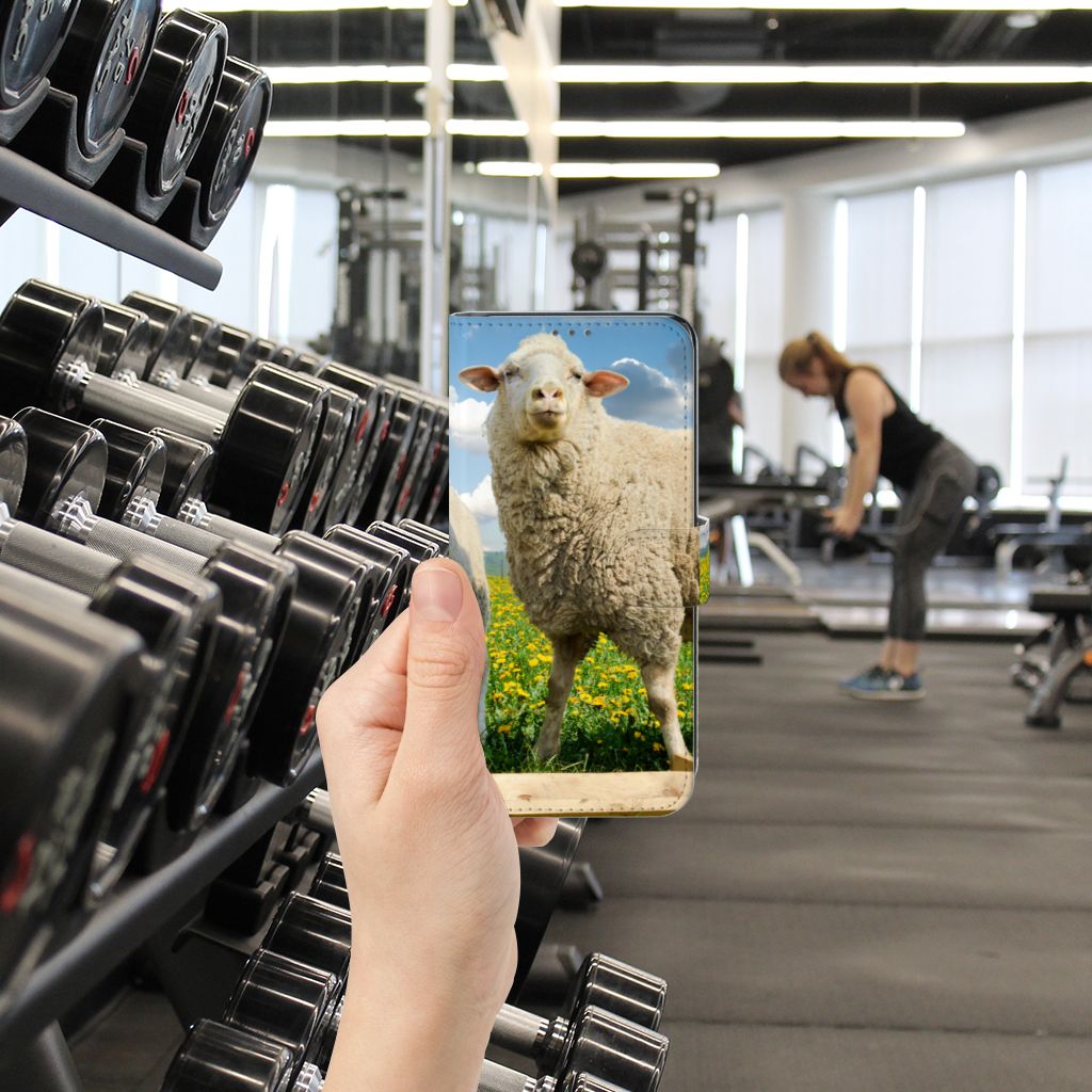 Samsung Galaxy A32 5G Telefoonhoesje met Pasjes Schaap en Lammetje