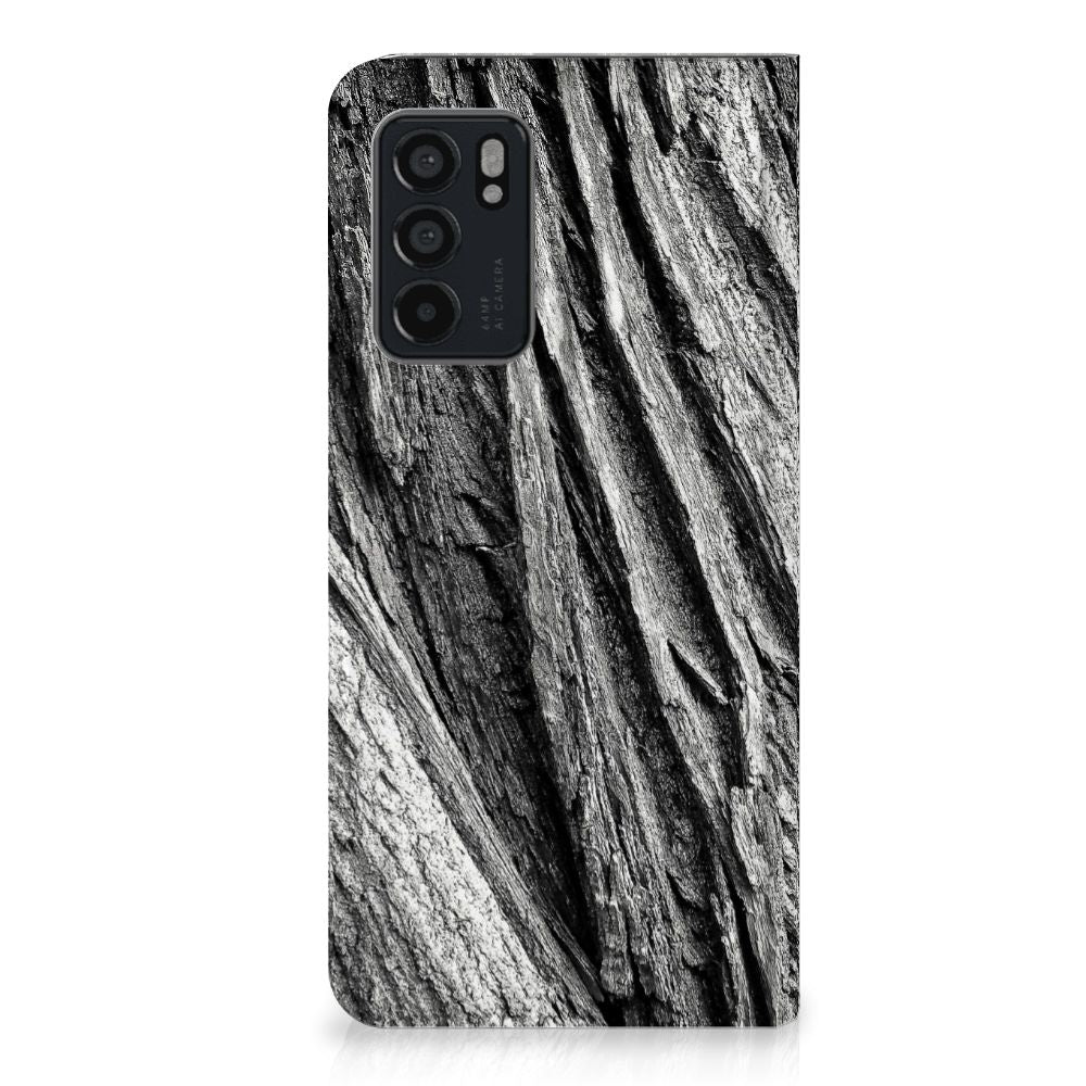 Book Wallet Case OPPO Reno6 5G Boomschors Grijs - B2C Telecom