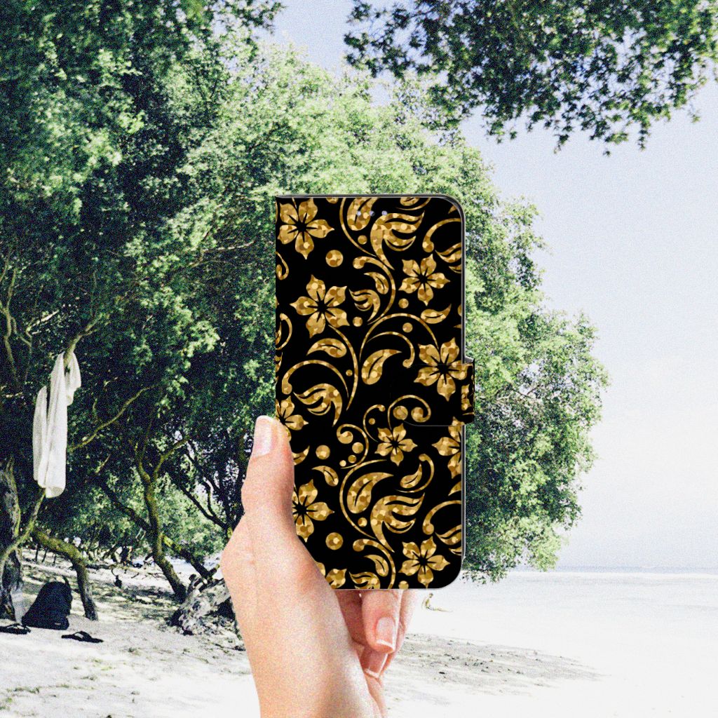 Motorola Moto G31 | G41 Hoesje Gouden Bloemen