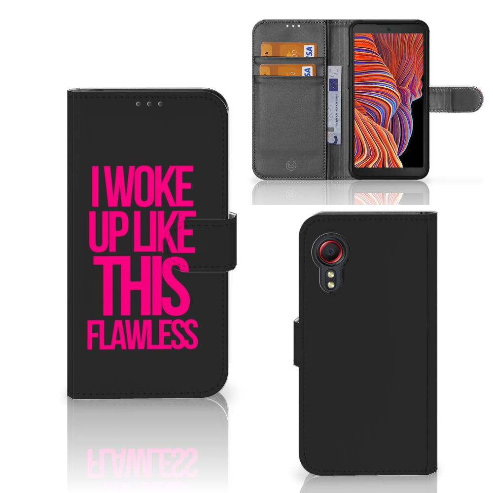 Samsung Galaxy Xcover 5 Hoesje met naam Woke Up - Origineel Cadeau Zelf Maken