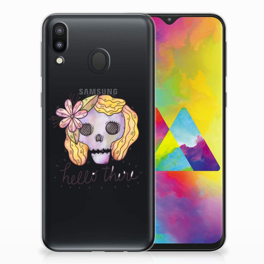 Silicone Back Case Samsung Galaxy M20 (Power) Boho Skull