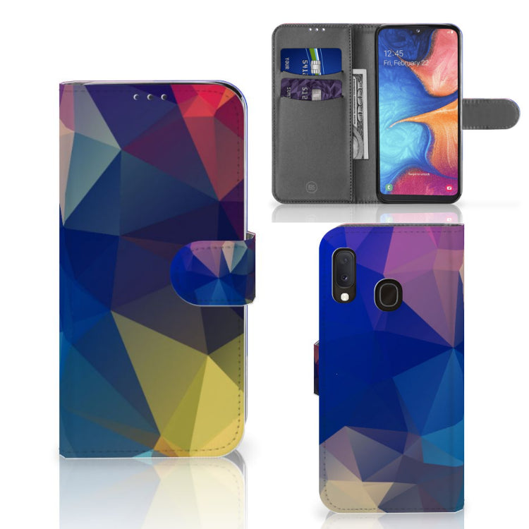 Samsung Galaxy A20e Book Case Polygon Dark