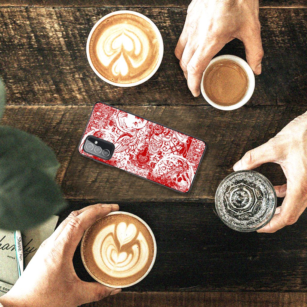 Telefoonhoesje Samsung Galaxy M52 Angel Skull Rood B2C Telecom