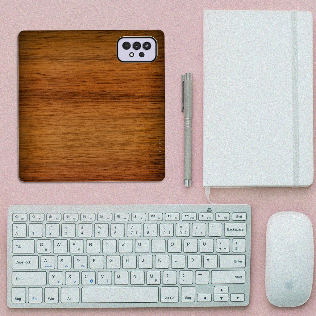 Samsung Galaxy A33 5G Book Wallet Case Donker Hout - B2C Telecom