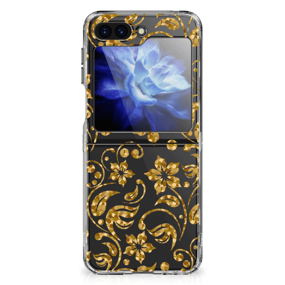 Samsung Galaxy Z Flip 6 TPU Case Gouden Bloemen