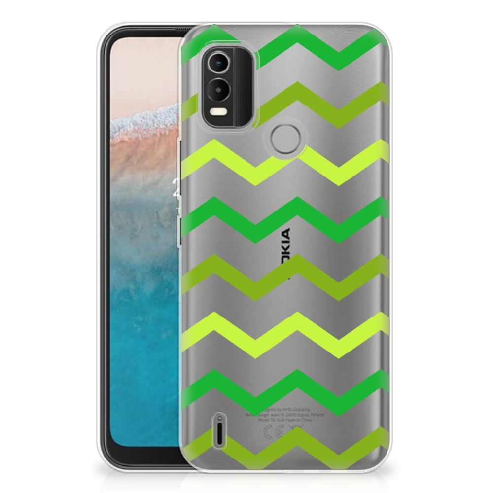 Nokia C21 Plus TPU bumper Zigzag Groen