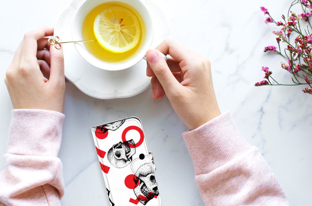 Telefoonhoesje met Naam Apple iPhone 12 Mini Skull Red