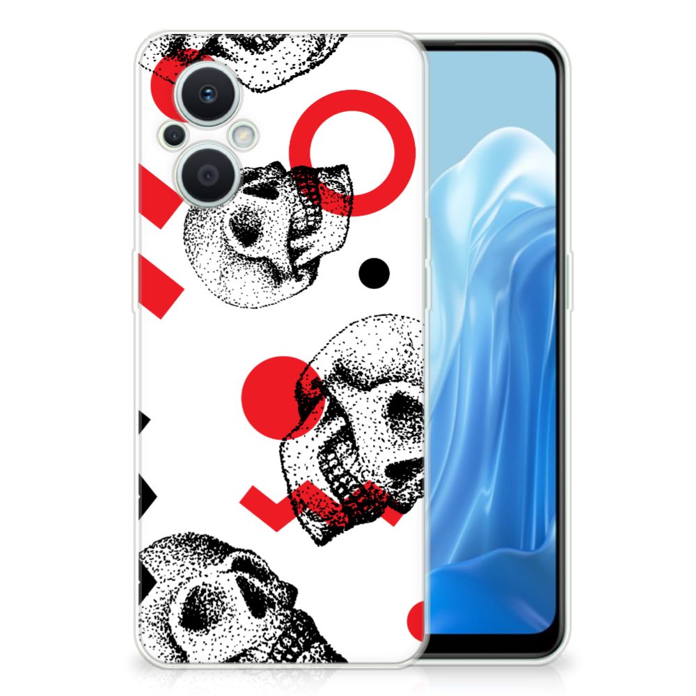 Silicone Back Case OPPO Reno8 Lite Skull Red B2C Telecom
