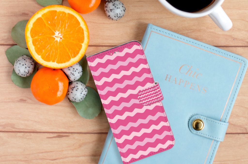 OPPO A15 Telefoon Hoesje Waves Pink