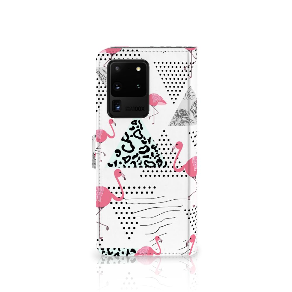 Samsung Galaxy S20 Ultra Telefoonhoesje met Pasjes Flamingo Triangle