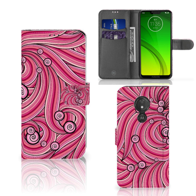 Motorola Moto G7 Power Hoesje Swirl Pink