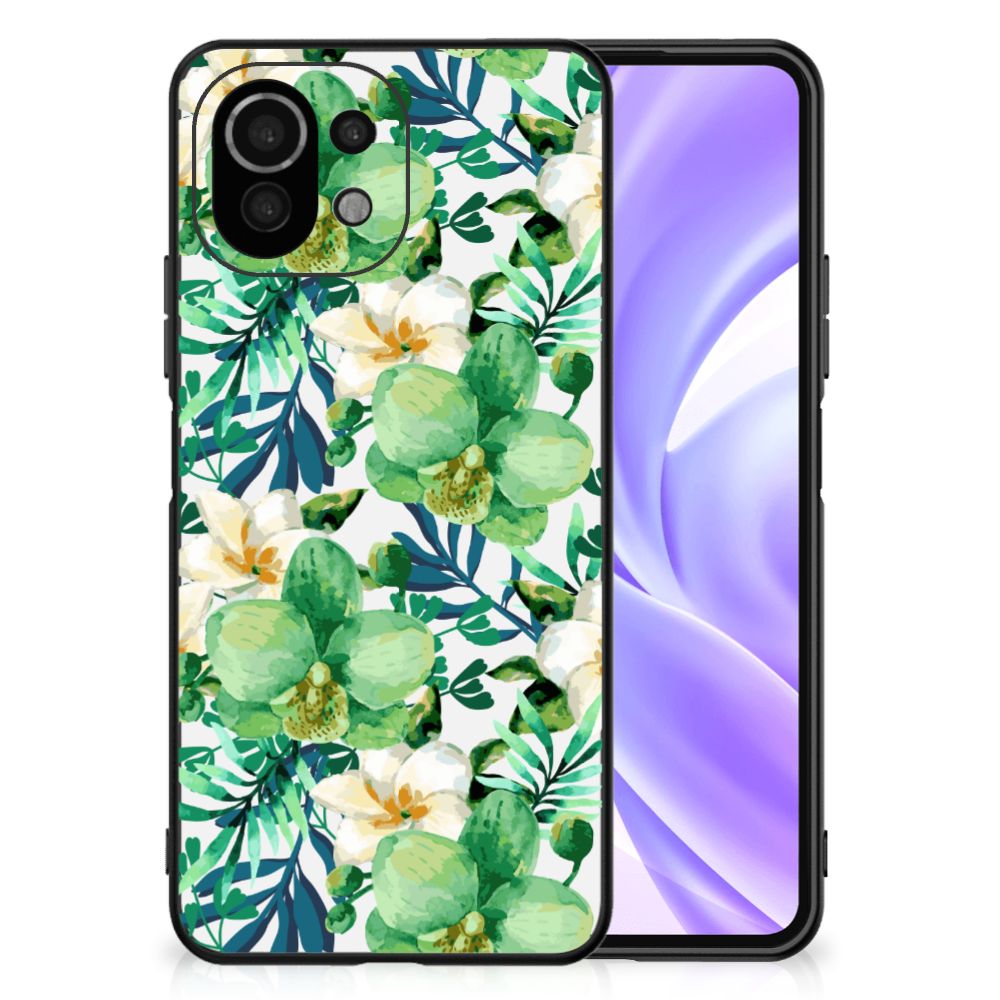 Xiaomi 11 Lite 5G NE | Mi 11 Lite Bloemen Hoesje Orchidee Groen