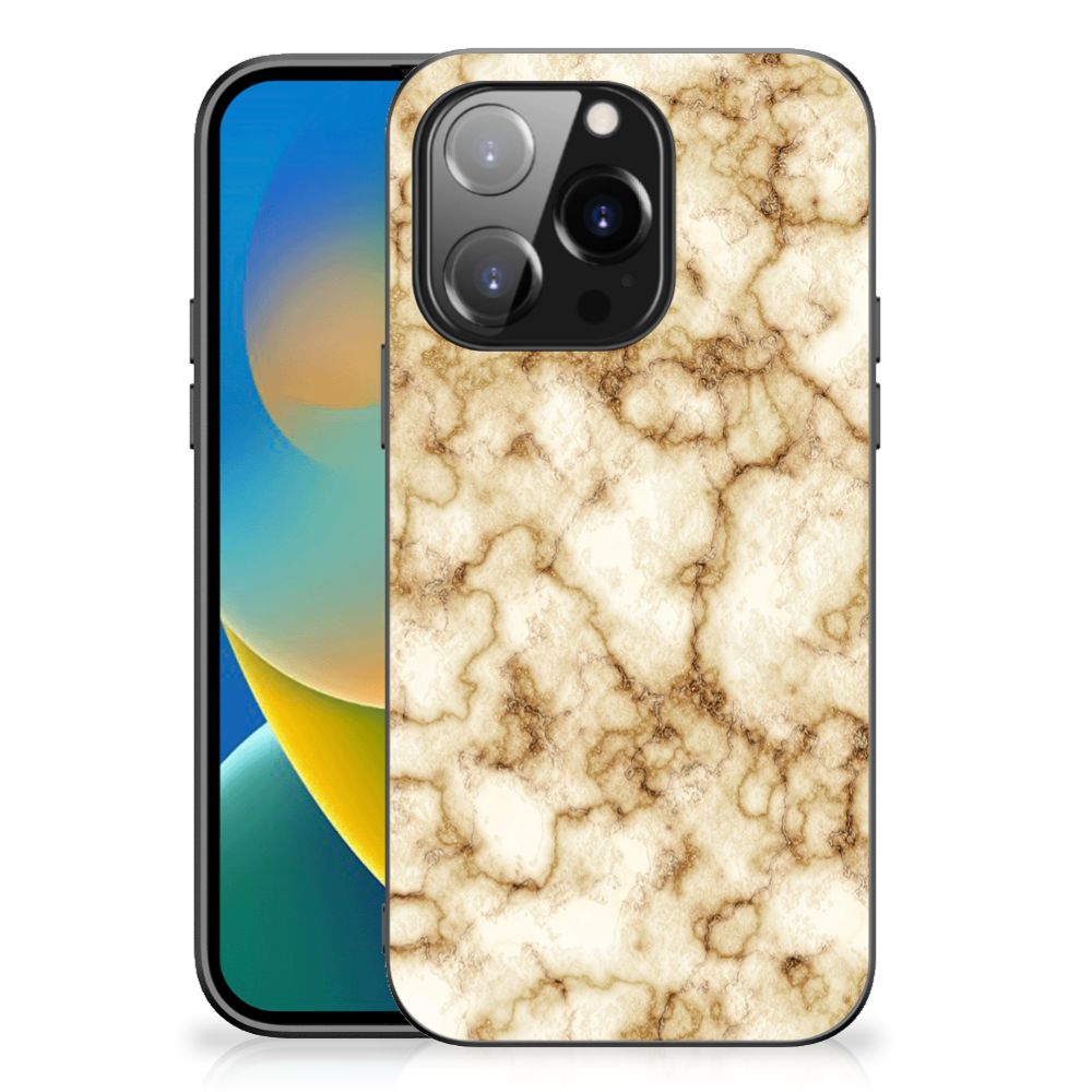 iPhone 14 Pro Marmeren Print Telefoonhoesje Marmer Goud B2C Telecom