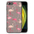iPhone SE 2022 | SE 2020 | 7/8 Dierenprint Telefoonhoesje Flamingo met schattige flamingo's op een grijze achtergrond.