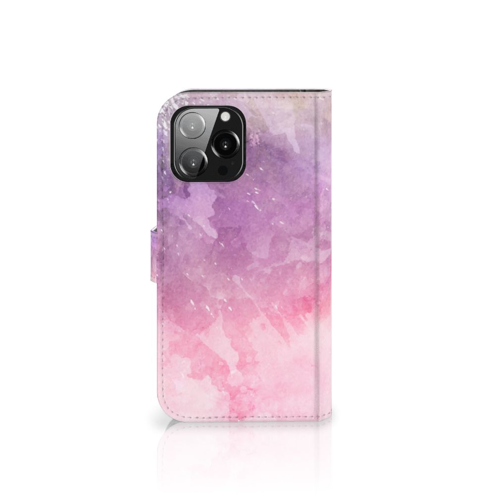 Hoesje iPhone 13 Pro Max Pink Purple Paint met een prachtig waterverfdesign 🌸.