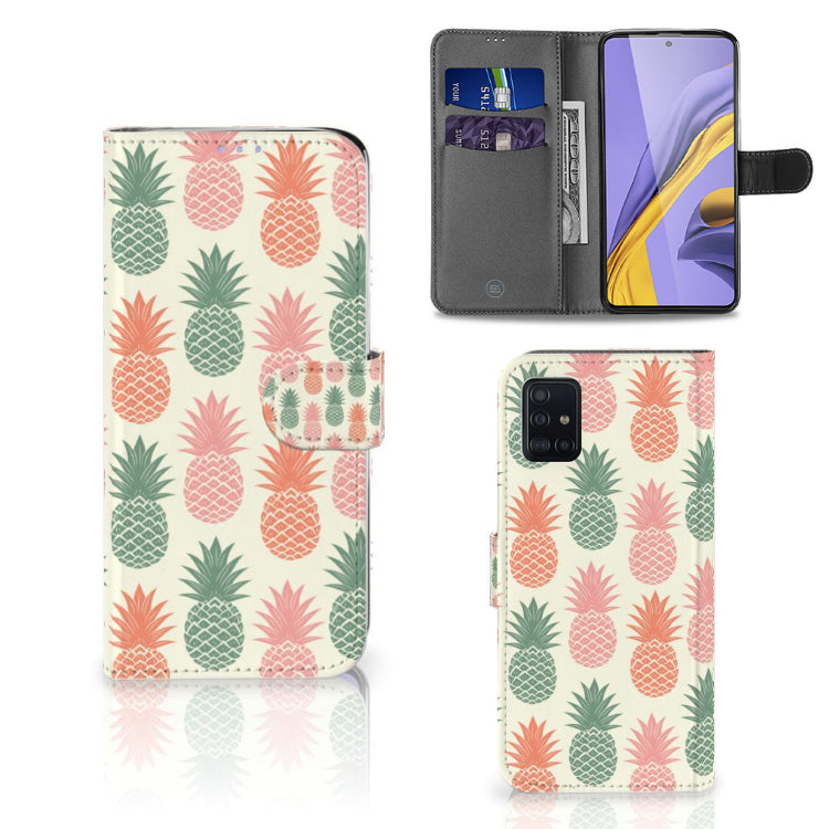 Samsung Galaxy A51 Book Cover Ananas