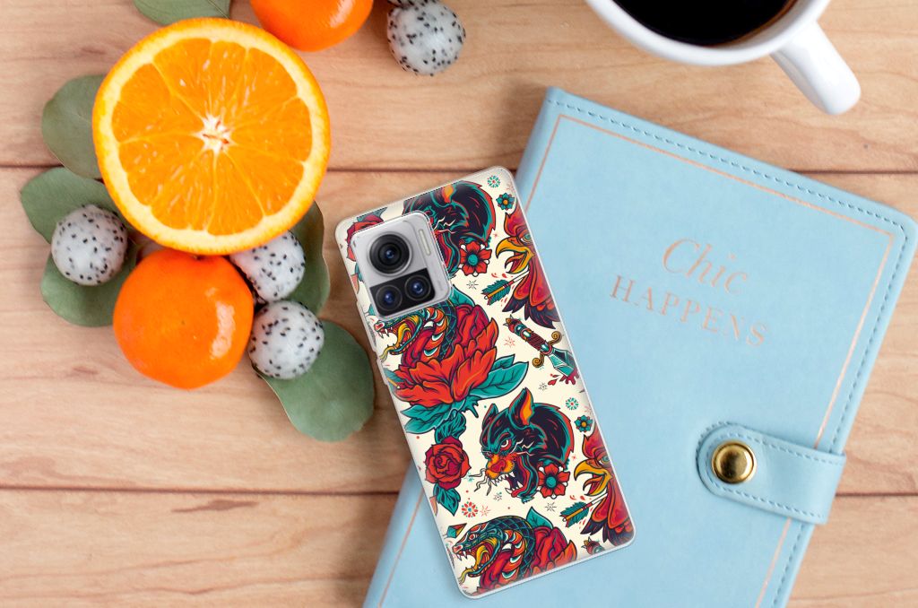 Siliconen Hoesje met foto voor Motorola Moto X30 Pro Old Skool B2C Telecom