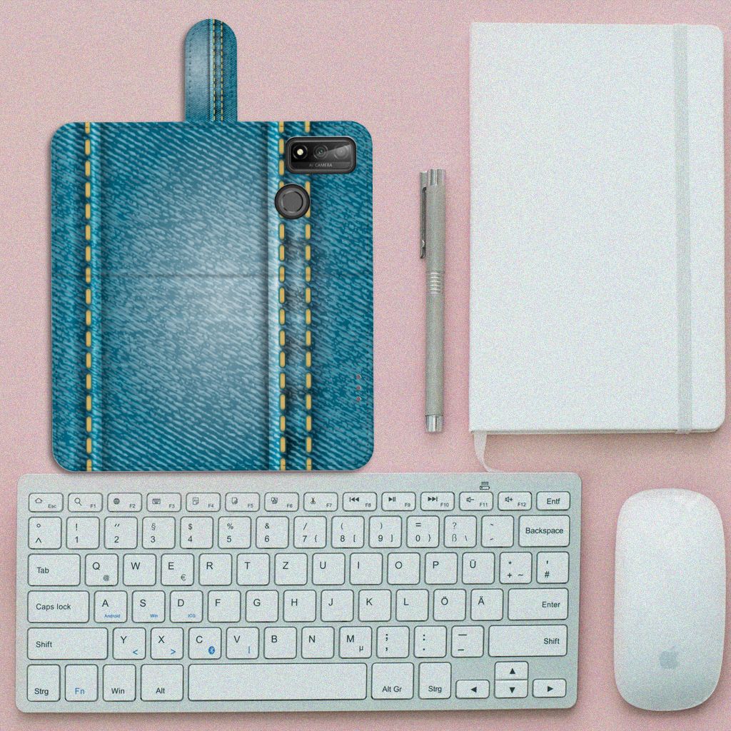 Huawei P Smart 2020 Wallet Case met Pasjes Jeans