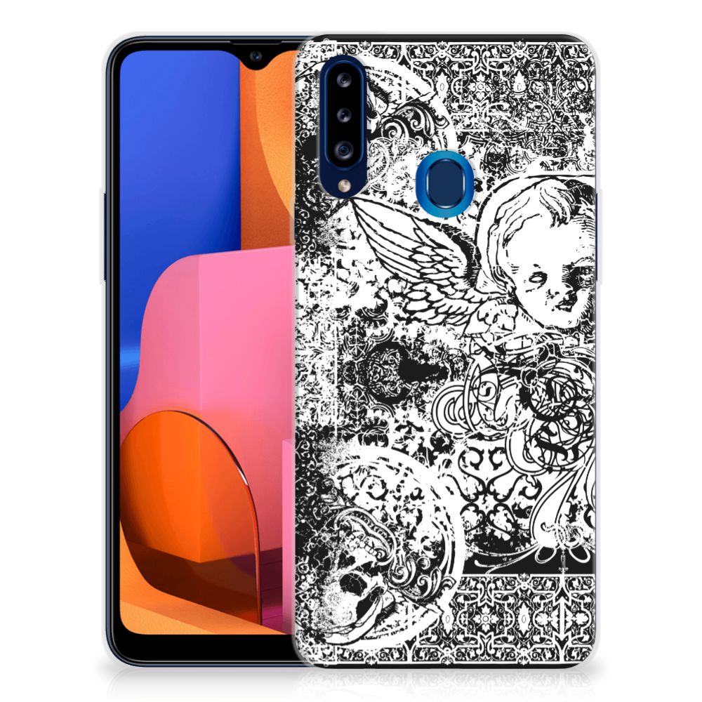 Silicone Back Case Samsung Galaxy A20s Skulls Angel