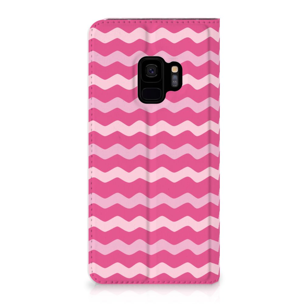 Samsung Galaxy S9 Hoesje met Magneet Waves Pink