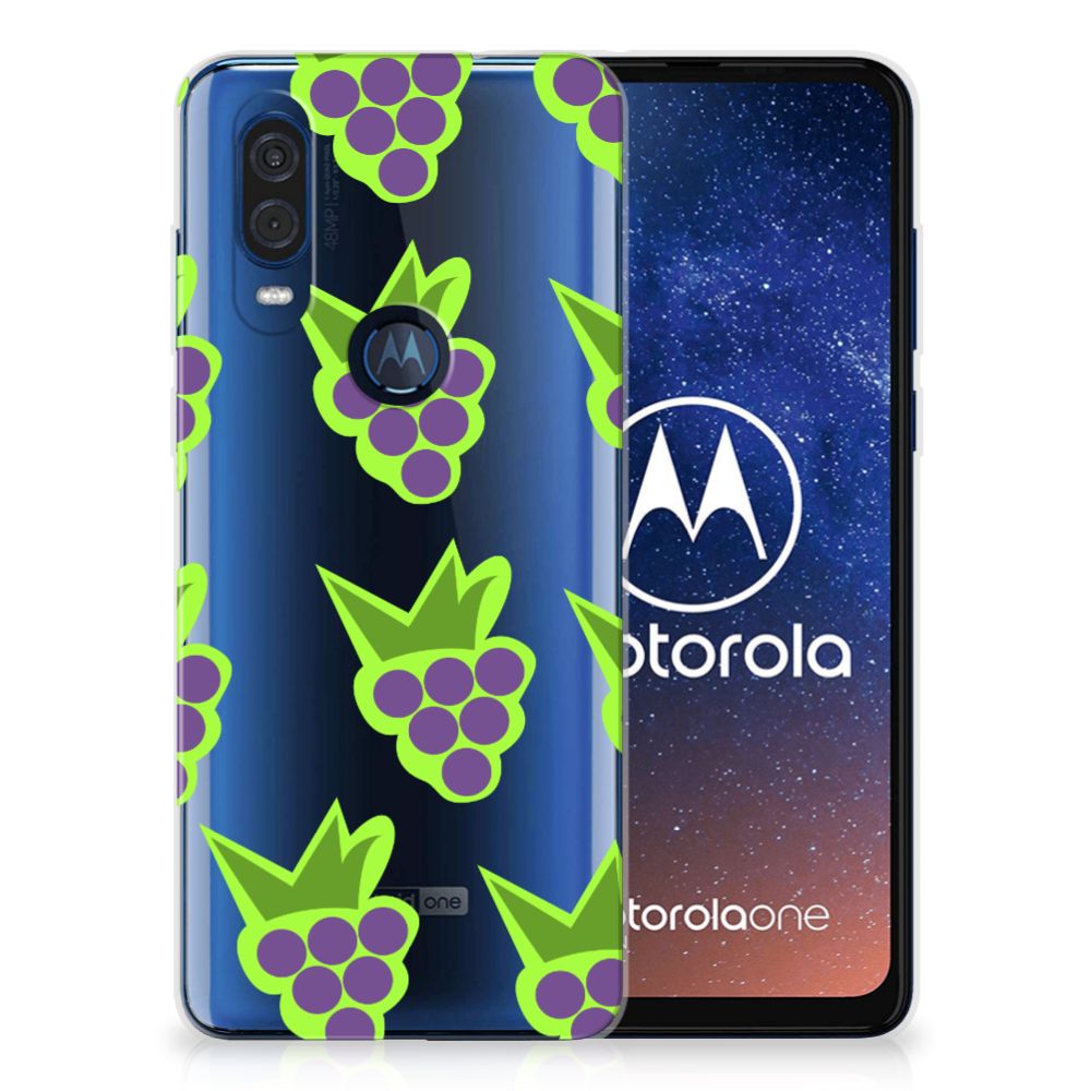 Motorola One Vision Siliconen Case Druiven