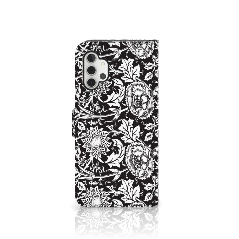 Samsung Galaxy A32 5G Hoesje Black Flowers