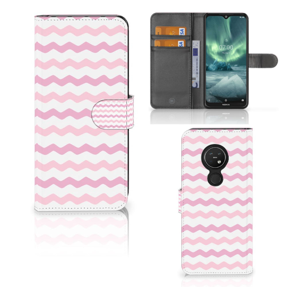 Nokia 7.2 | Nokia 6.2 Telefoon Hoesje Waves Roze