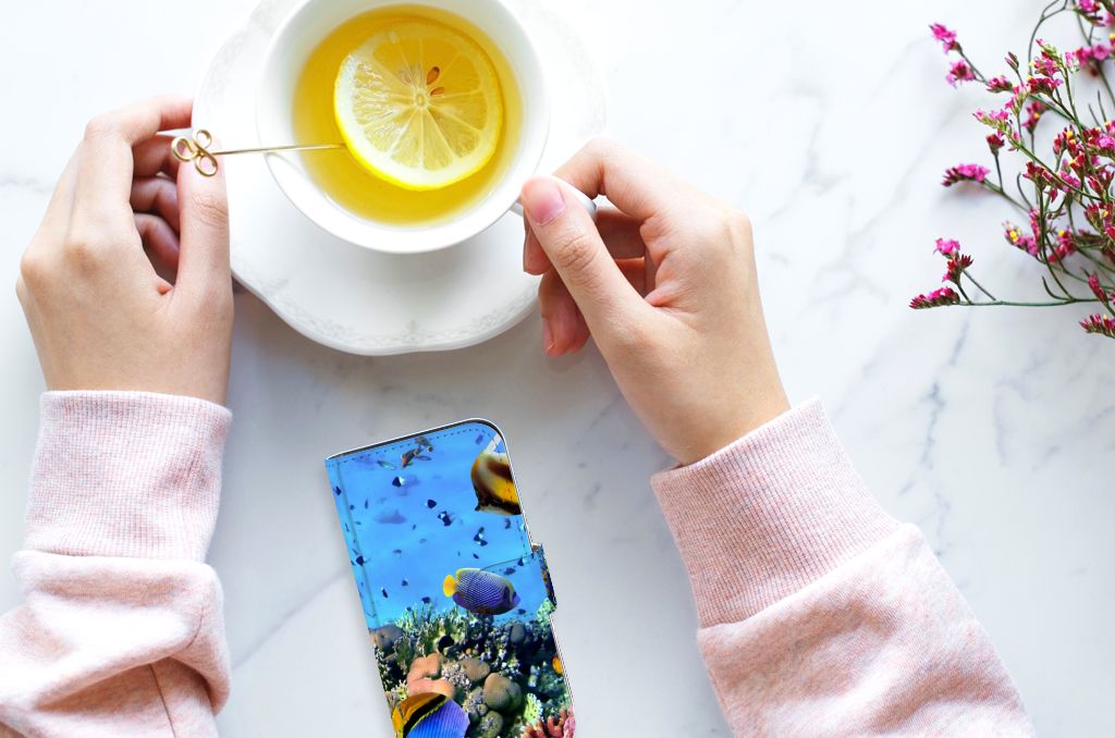 Apple iPhone 12 Mini Telefoonhoesje met Pasjes Vissen