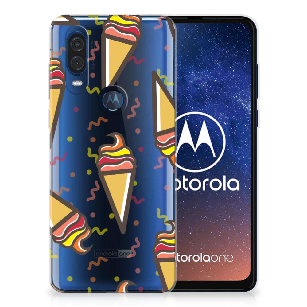 Motorola One Vision Siliconen Case Icecream