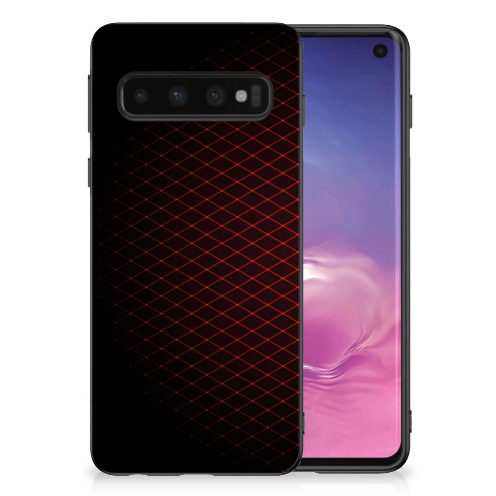 Samsung Galaxy S10 Bumper Case Geruit Rood B2C Telecom
