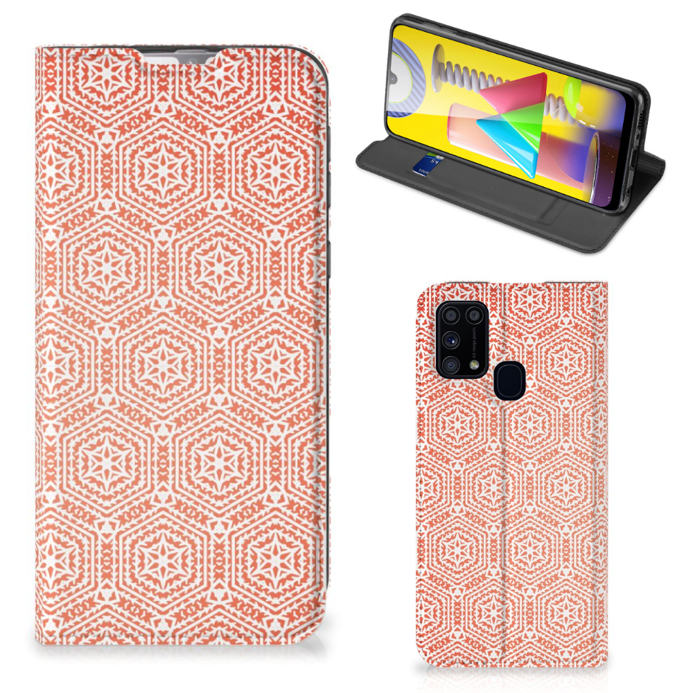 Samsung Galaxy M31 Hoesje met Magneet Pattern Orange - B2C Telecom
