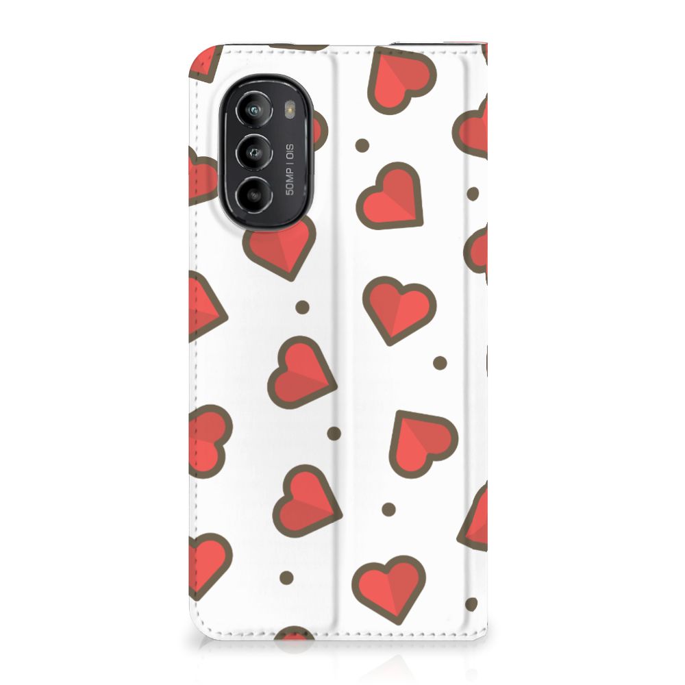 Motorola Moto G52 | Moto G82 Hoesje met Magneet Hearts - B2C Telecom