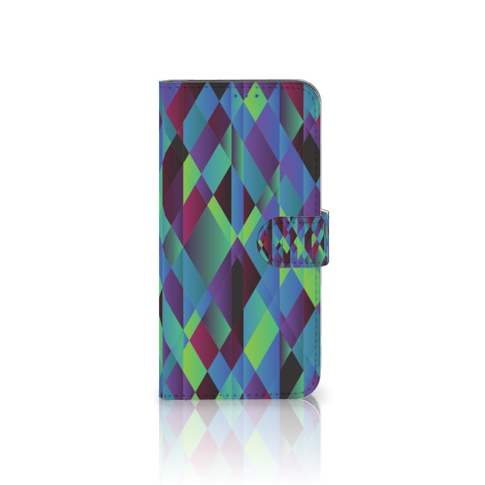 OPPO Reno6 5G Book Case Abstract Green Blue