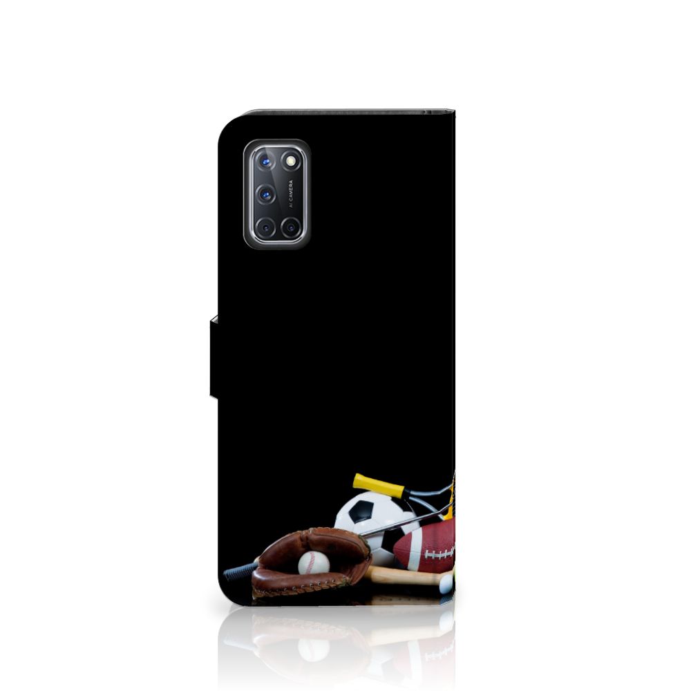 OPPO A72 | OPPO A52 Wallet Case met Pasjes Sports with various sports equipment design.