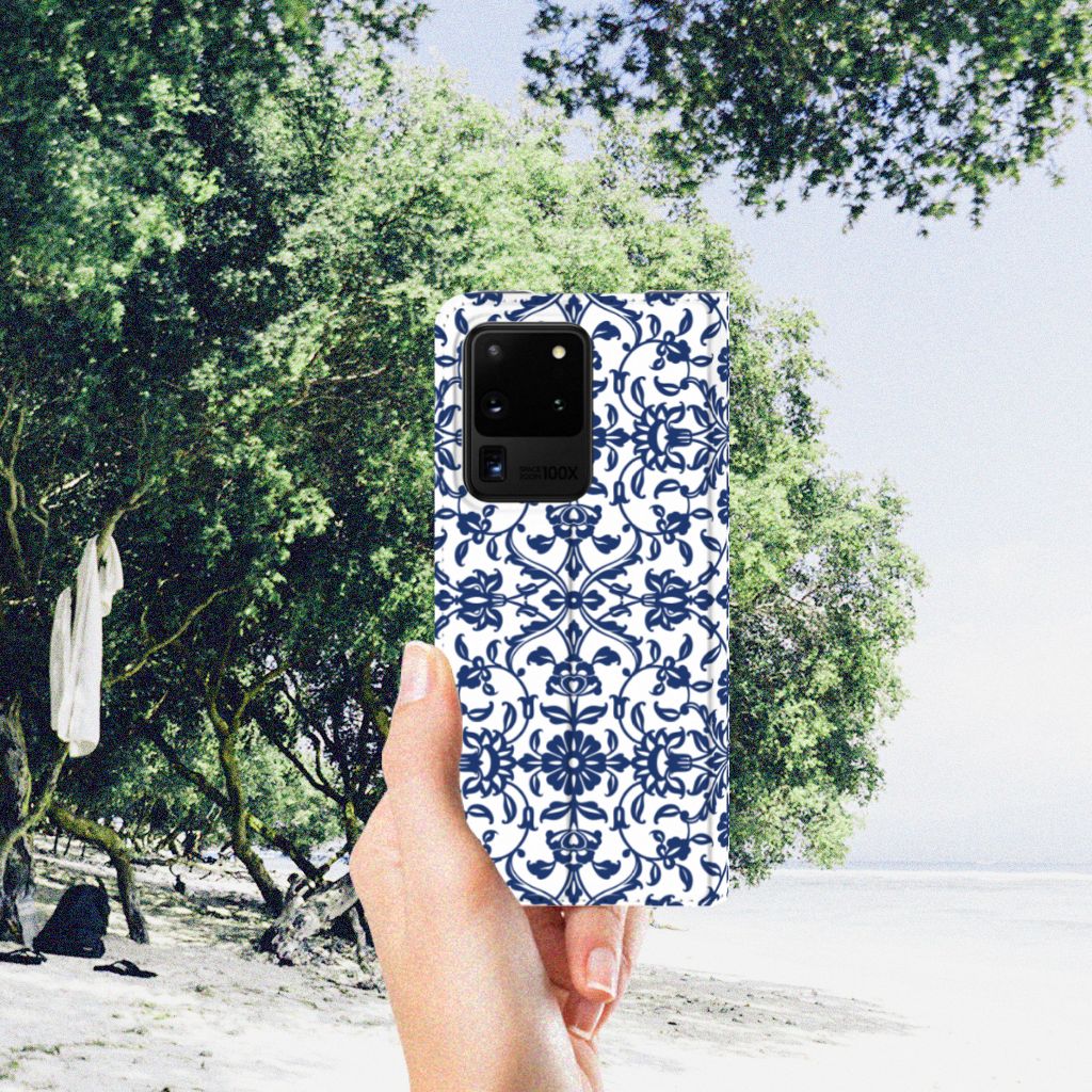 Samsung Galaxy S20 Ultra Smart Cover Flower Blue - B2C Telecom